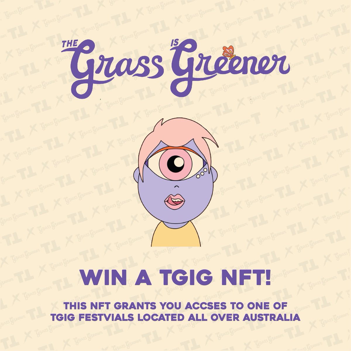Details posted for our holders! 

giving the chance to Win an NFT that gains you access to the <a href="/TGIGFestival_/">The Grass is Greener Music Festival - MINTING NOW!</a> located all over Australia.