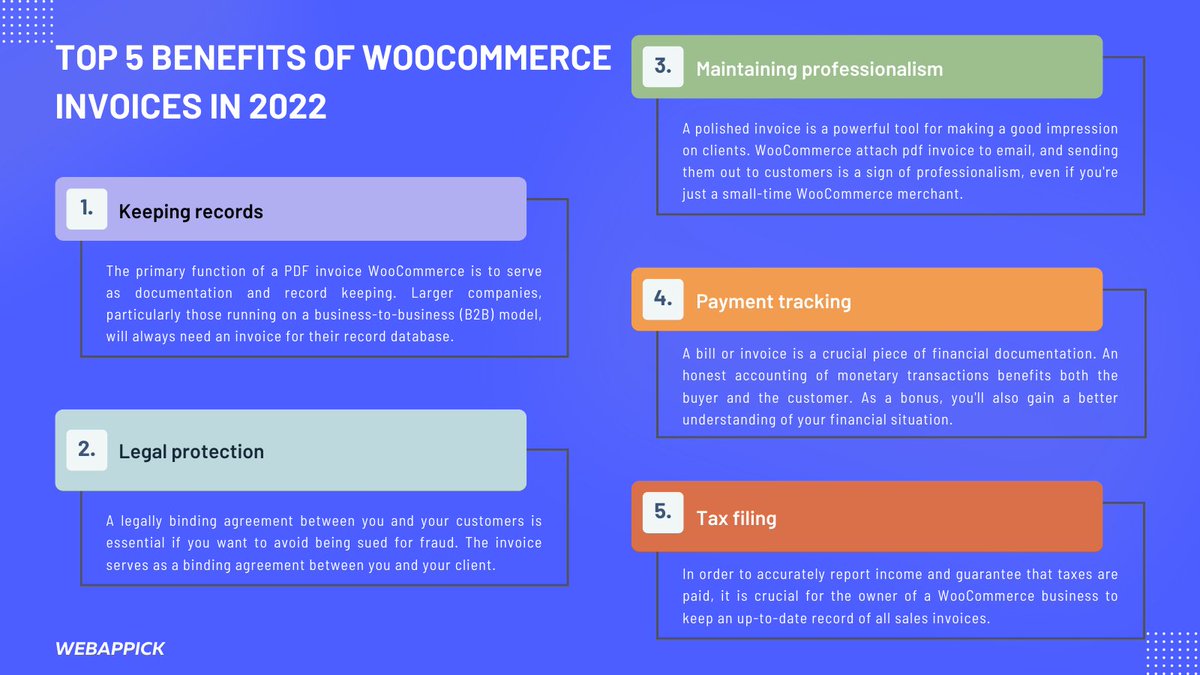 webappick's tweet photo. Top 5 Benefits of WooCommerce invoices in 2022

> Keeping records
> Legal protection
> Maintaining professionalism
> Payment tracking
> Tax filing

Best Invoice &amp; packing List Generator Plugin CHALLAN PRO: https://t.co/TZR0cxUs71

#WordPress #WooCommerce #invoiceplugin #WebAppick https://t.co/0ztsLVNv1o