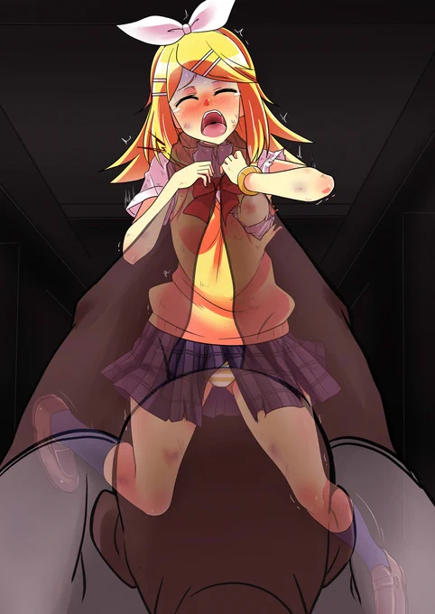 [R-18] ピクシブリクエスト・鏡音リン #鏡音リン #制服 #ヒロピン #JK #ホラー #首絞め  