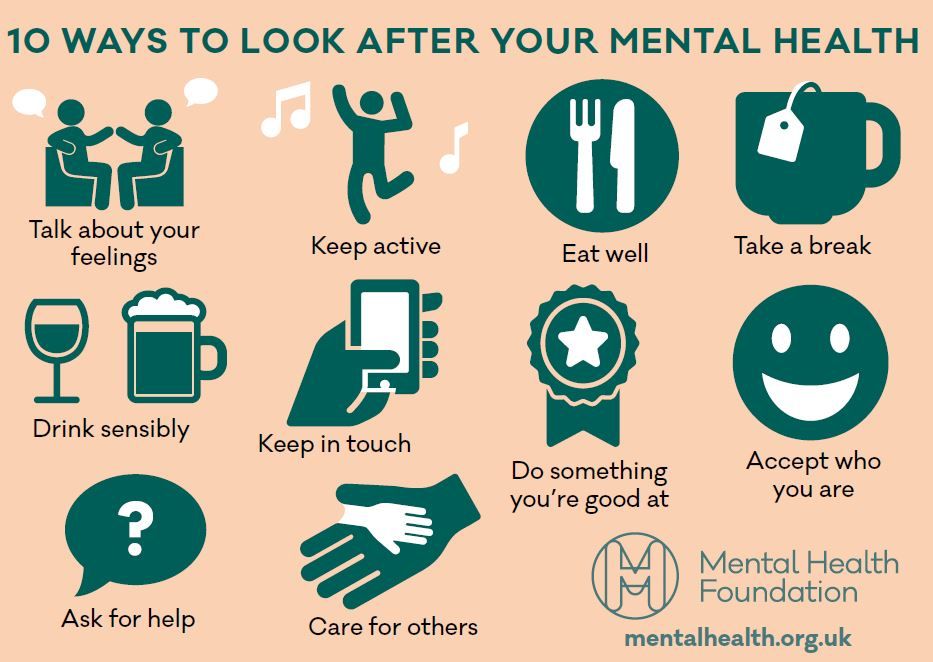 Mental health and wellbeing are just as important as physical health, don't neglect yours!