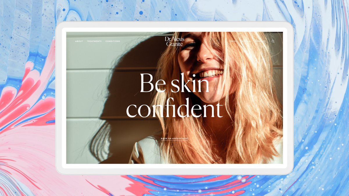 freshpies's tweet photo. We worked with Almighty Brands to give world-renowned expert dermatologist Dr. Alexis Granite a #website refresh.

We created a sophisticated website showcasing Alexis’ broad range of services while utilising subtle animation to engage &amp; guide users.

https://t.co/4kG0SwoOB4 https://t.co/WOZkDfkQLM