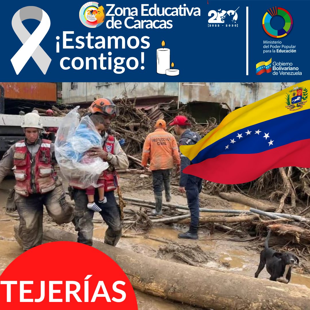 ¡Estamos contigo! 
El sector educativo nos unimos al duelo nacional decretado por el Pdte. <a href="/NicolasMaduro/">Nicolás Maduro</a> 🕯️Nuestra solidaridad a las familias afectadas en Las Tejerías, Edo. Aragua y alrededores. Seguimos prevenidos trabajando y  atendiendo a nuestros estudiantes❣️
<a href="/MPPEDUCACION/">MPPEDUCACION</a>