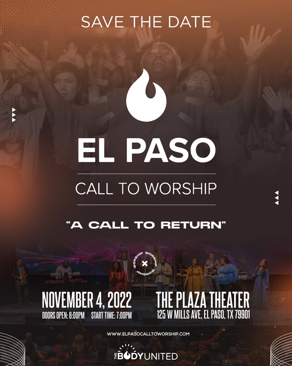 ELPCall2Worship's tweet photo. Are you ready? Last year was an amazing experience and this year would be even better. #savethedate #elpaso #elpasotexas #elpasotx #calltoworship #acalltoreturn #elpasocalltoworship #freetoworship https://t.co/PHS4PrOxS3