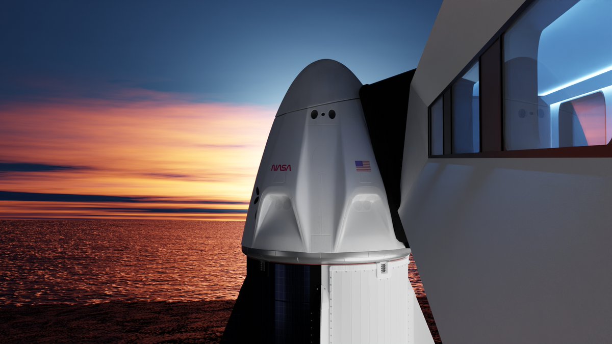 Day 10: Spacecraft #SpacetoberChallenge
3D render of the beautiful #CrewDragon spacecraft
#Crew5