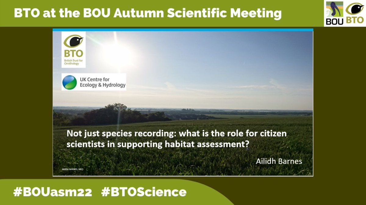 1/6 #BOUasm22 #SESH1 Including additional information such as habitat to biological recording schemes is challenging as there isn’t one simple solution. There are certain questions that need to be raised, so we developed a framework to help scheme organisers with this issue.