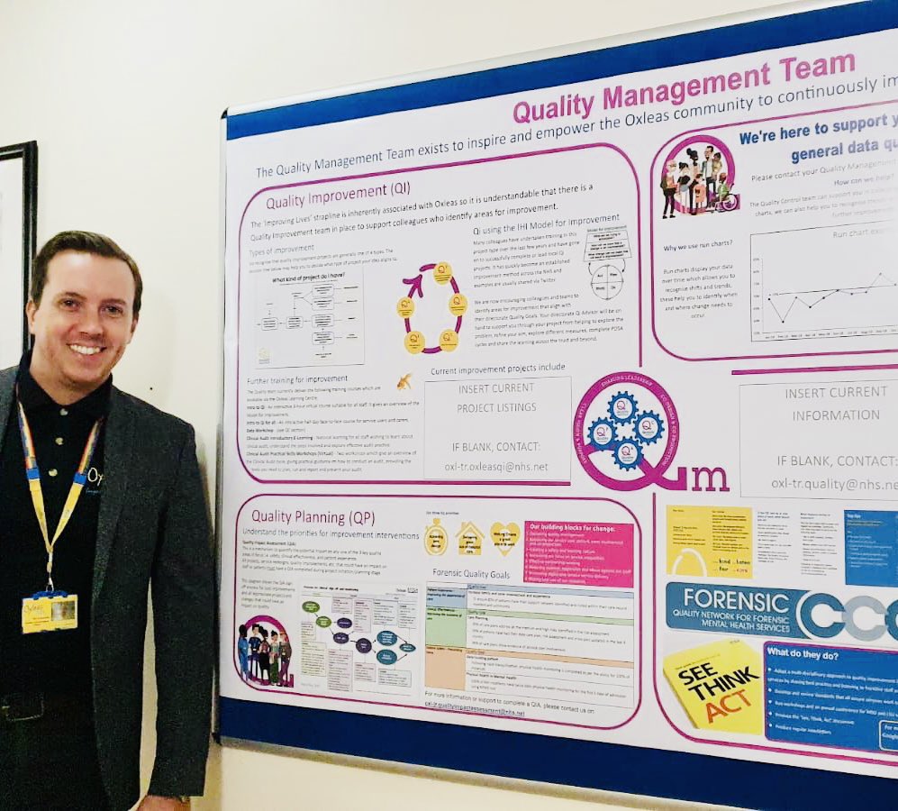 OxleasQM's tweet photo. Forensic &amp; Offender Healthcare colleagues proudly unveiling their new Quality Management Posters at the Bracton Centre. 🖼✨

Well done! Thanks to all who were involved in their production.

@OxleasNHS @OxBugBuster @OxleasForensics 
#WeAreQuality https://t.co/70BALLDXv8