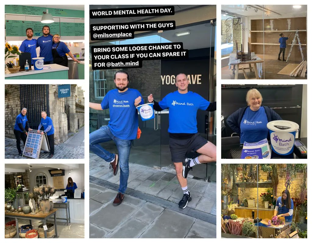 MilsomPlace's tweet photo. WORLD MENTAL HEALTH DAY
We're supporting #worldmentalhealthday with @BathMind today - bring your spare change in support of better mental health for all. #milsomplace #cityofbath #visitbath #livebath #bath247 #bathlife #BathMind #WMHD22 #MentalHealthMatters #WearItBlue https://t.co/tzdatvz683