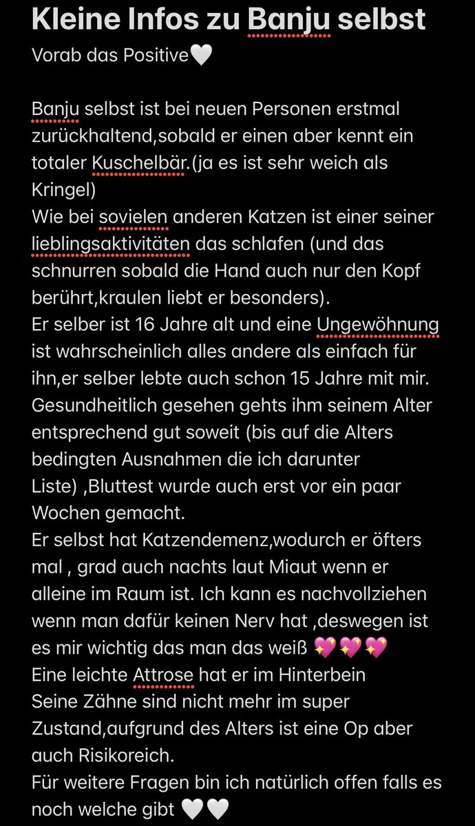 GoatingAlpacca's tweet image. Hilfe&amp;lt;3
Ich suche leider für meinen Banju(16) dringend ein neues Zuhause,bei mir kann er leider nicht mehr bleiben.
Die Kosten für Futter &amp;amp; Co übernehme ich gerne,das wichtigste ist mir dass er wenigstens für ein paar Jahre noch ein schönes Zuhause hat 💖
Genaueres im 4. Bild🤍💖