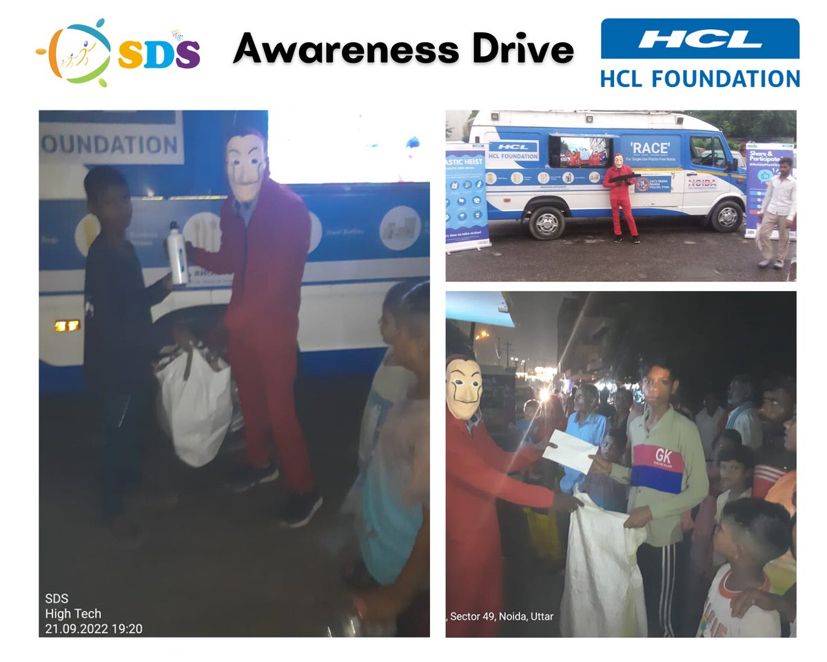 SocietySamvedna's tweet photo. @SocietySamvedna organized a plastic collection drive in the weekly market of Sec 49, @Clean_Noida with @HCL_Foundation. This activity drew a large number of children and young people from the market. Our goal was to exchange plastic for recycled products. #NoPlasticUse @CeoNoida https://t.co/iwM9oB4dMS