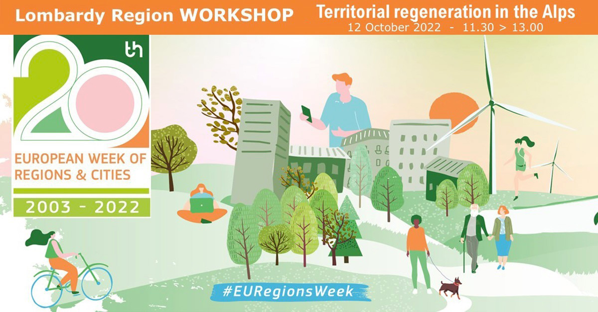 RegLombardia's tweet photo. #EURegionsWeek: il 12/10 dalle 11.30 alle 13.00 si terrà un workshop online “Territorial regeneration in the Alps: experiences and legacy towards a carbon neutral region”.
L'incontro affronta il tema della rigenerazione territoriale nelle Alpi.
👉 https://t.co/AhnLz85LEN https://t.co/U2xYcRbavO