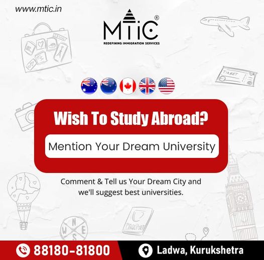 mtic_in's tweet photo. Wish To Study Abroad?
Mention Your Dream University 
Comment Us &amp; Tell Us Your Dream City
and we'll suggest best universities

Meet our experts at #MTIC 
📲Call: 88180-81800
🏢 Or visit us @ Ladwa office at Indri chowk Kurukshetra office - sector 7
#studyinuk #uk #ukimmigration https://t.co/e5MegcEVX4