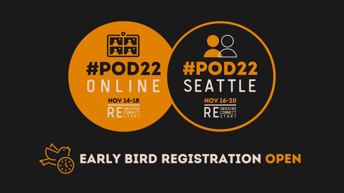 Early-bird rates for #POD22Online and #POD22Seattle END TODAY. From tomorrow, prices go up so grab this deal while you can: ow.ly/Awru50Kmmhp