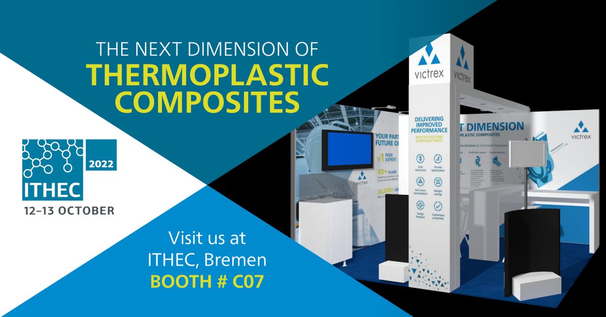 We’re excited to exhibit at ITHEC 2022 this week. Come talk to our team about Victrex #composite solutions, and how they can solve your performance challenges or check out: ow.ly/xohT50L24i3 
#LMPAEK #ITHEC