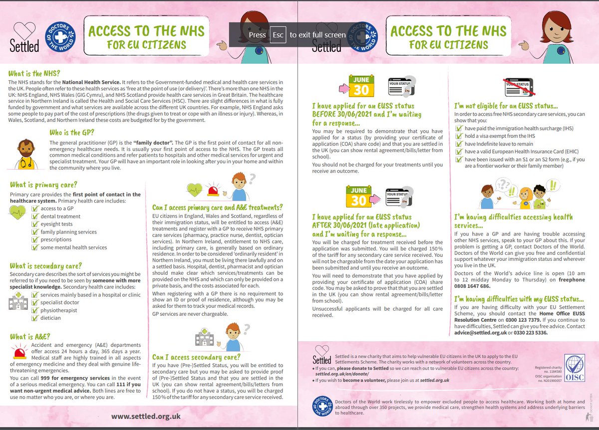 MaternityAction's tweet photo. Everything you need to know about access to the #NHS for #EUCitizens in one handy guide by @DOTW_UK
👉https://t.co/J44XhmDZ1P
#HostileEnvironment #NHSCharging #NHSCharges https://t.co/jTvM6gNZSE