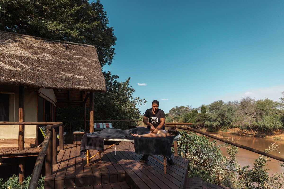 RETURNAfrica's tweet photo. Name a better place to enjoy a full body massage than the decks in front of our tents at Pafuri Tented Camp.
#Pafuri #Relax #Massage #Luvuvhu #Perection https://t.co/AL6Qi0Rq1W