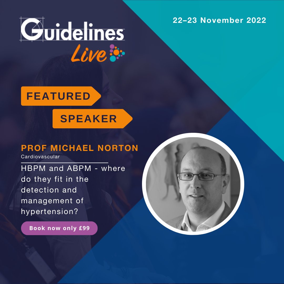 Meet @drmnorton from @PCCS_UK, who will be discussing HBPM and ABPM and where they fit in the detection and management of hypertension as part of our cardiovascular clinical stream. To find out more about our fantastic speakers, visit our website 👉ow.ly/w4Qp50L4lSa