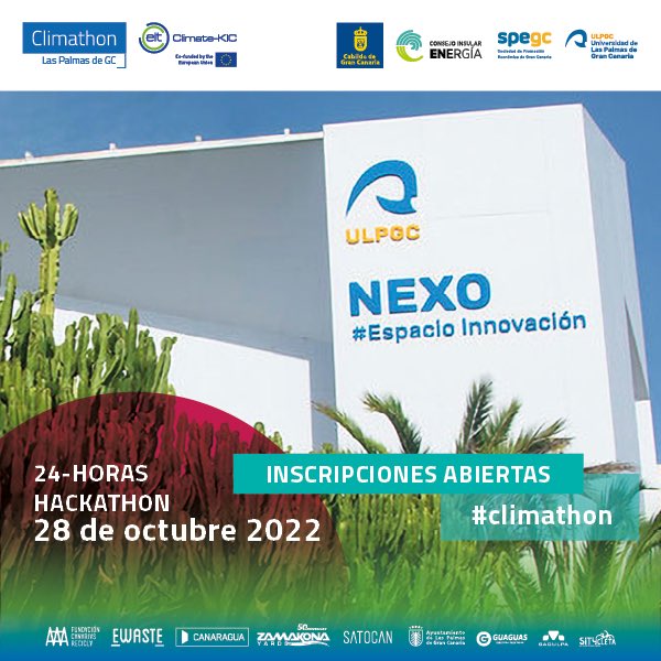 ClimathonGC's tweet photo. 👉🏻Inscripciones abiertas 👈🏻
👉🏻¿Te lo vas a perder este año? Yo que tú no lo haría 😎
Retos, premios …🤩
🌏¿Y si compartes el evento para que llegue a todo el 🌏?

https://t.co/YiNSCaVTM3

#ClimathonGC #Climathon2022 https://t.co/oJS9KwQKfj
