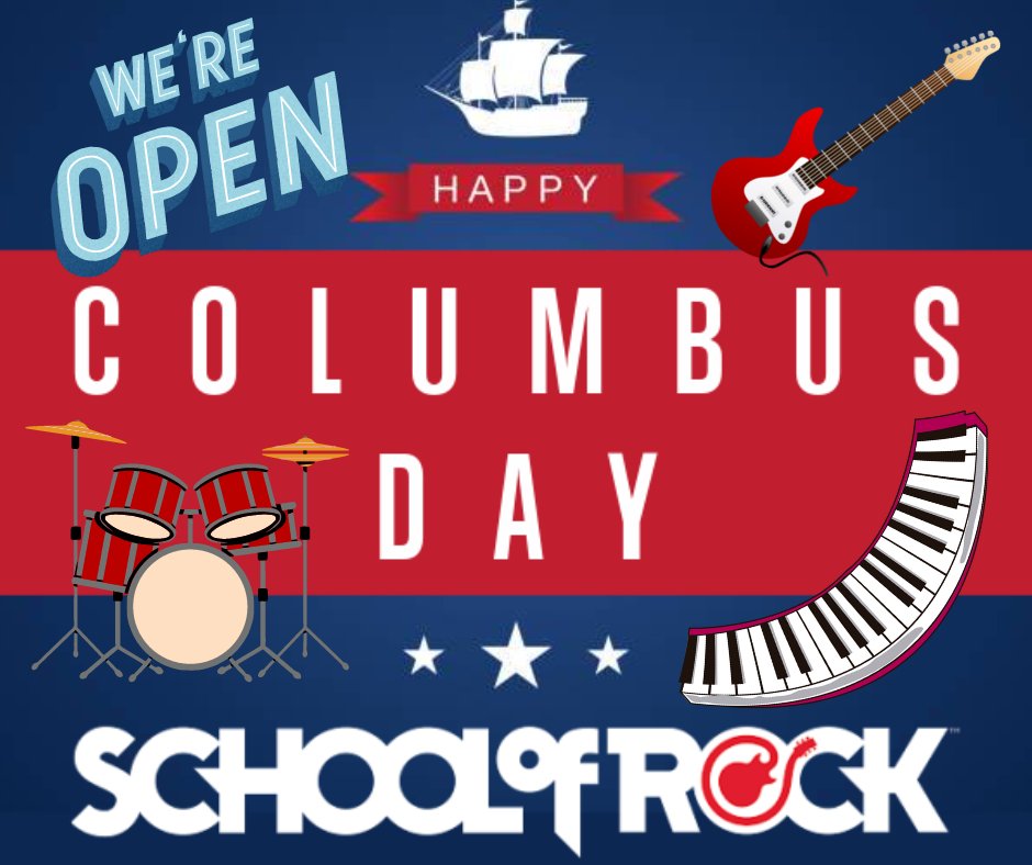 sor_brick's tweet photo. We're OPEN and rocking on Columbus Day...because Christopher would have wanted it that way!
⚓
#columbusday #schoolofrockbrick https://t.co/Xoc55IaBjo