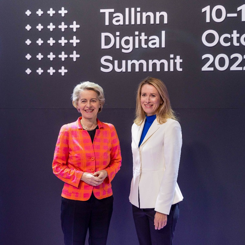 EU_Commission's tweet photo. "The Kremlin has again escalated its aggression to a new level.

We need to protect our critical infrastructure, keep replacing unsustainable dependency with balanced cooperation and continue to build trust in global connectivity."

President @vonderleyen at the @TallinnSummit