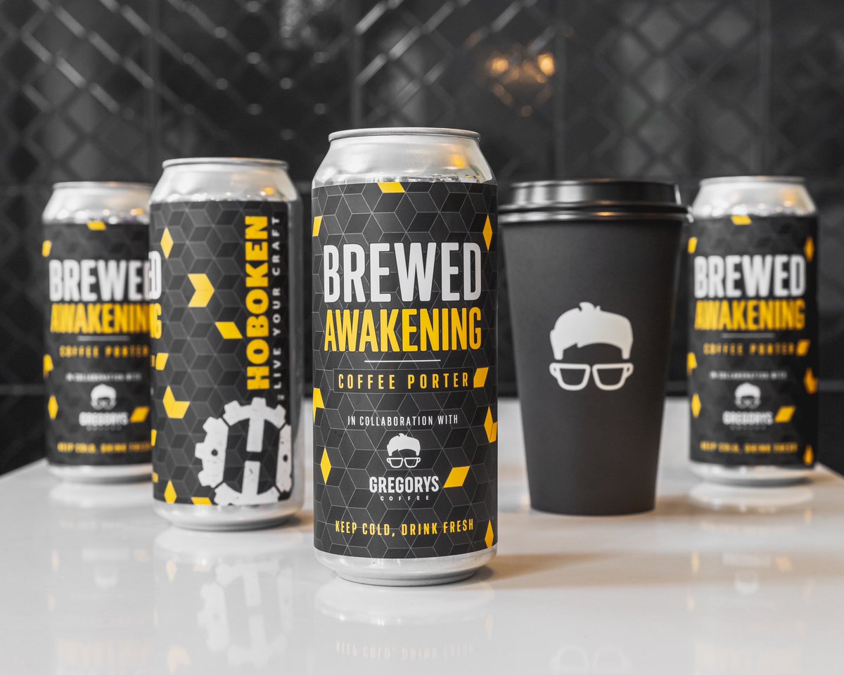 Now, at select locations, you'll be able to get your hands on Brewed Awakening. This is a coffee porter made by <a href="/HobokenBrewing/">Hoboken Brewing Co</a> &amp; brewed with a combination of Gregory's House Blend and their delicious Single Origin Huye Mountain from Rwanda!