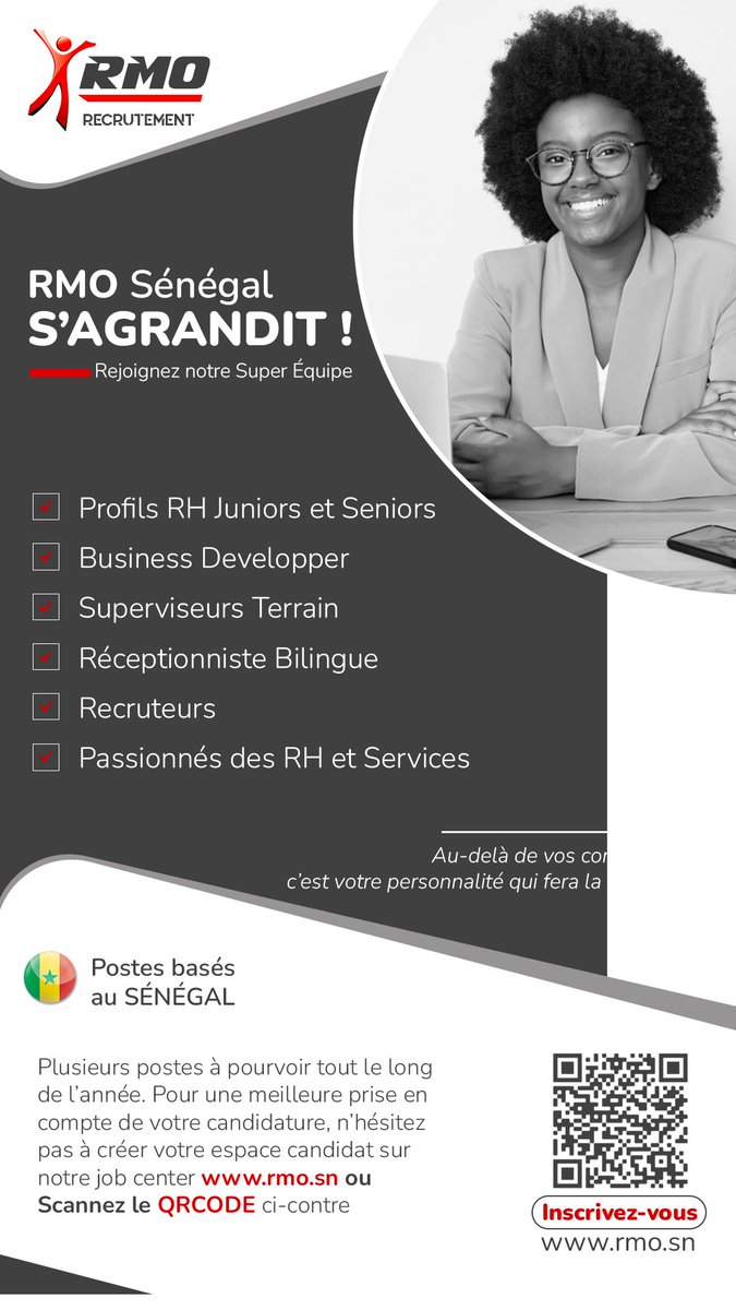 iam_aita's tweet photo. Hello ma team,
RMO Senegal 🇸🇳  propose des offres à pourvoir ASAP. 
Vous pouvez créer votre espace candidat via ce lien : https://t.co/p2xrQqqWkX
Très belle semaine pep’s 🌞
#OffreEmploi #recrutement https://t.co/yoyjAYvHKx
