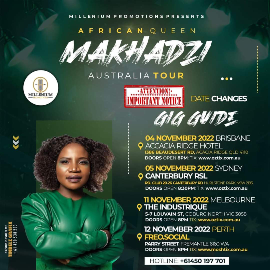 🕺🏿🕺🏿🕺🏿🕺🏿For Makhadzi to get more gigs in Australia 🕺🏿🕺🏿🕺🏿🕺🏿
#MakhadziAustraliaTour