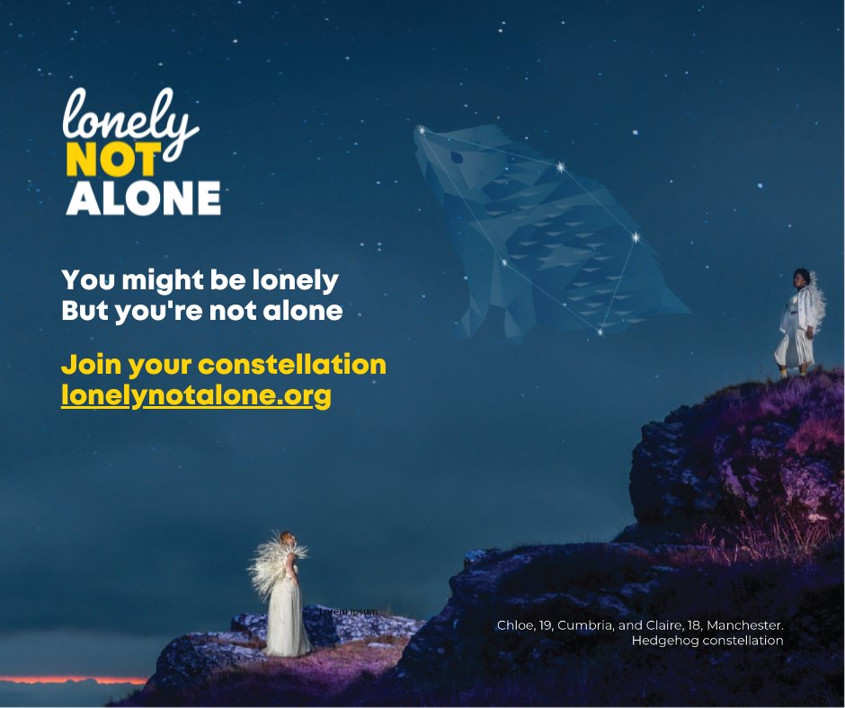 I’m supporting #LonelyNotAlone, a @Coop_Foundation campaign to tackle the stigma of #youthloneliness. You might be lonely, but you’re not alone. Take a step into the Lonely Not Alone universe at lonelynotalone.org @lonelynotalone