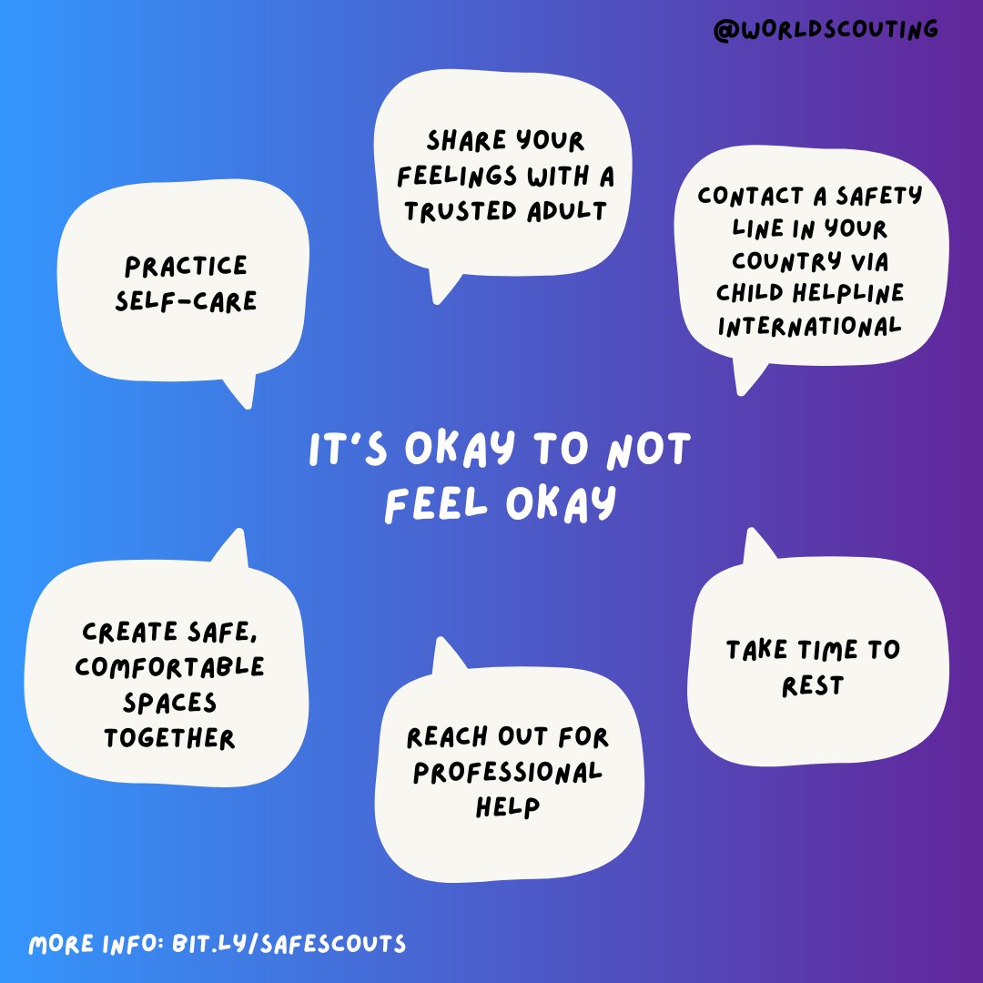 ScoutingEurope's tweet image. This #WorldMentalHealthDay we're highlighting that it's okay to not feel okay, but it's important to recognise when our mental well-being is low and to take action! 💜

👀 Take a look at our Mental Health Toolkit here bit.ly/safescouts

⚜️ #MentalHealth #Scouts #SafeScouts