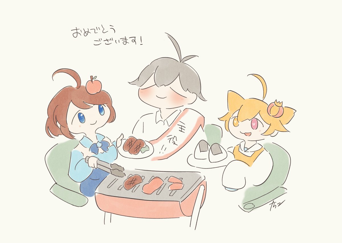 taraifune's tweet photo. わたふんお誕生日おめでとうございます🎂
お肉食べて健やかにお過ごしください🍖
#餅米魂 #餅米絵 https://t.co/rgSQppN3Qw