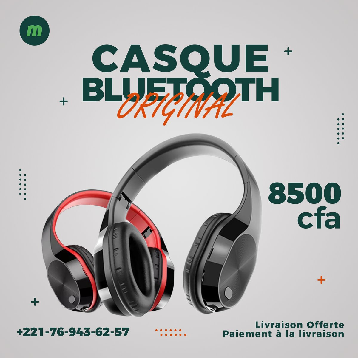 _marketric's tweet photo. Modèle 3D Stéréo Wireless disponible🥳
Doté d'un #Bluetooth type 5.0, compatible avec tout type de #téléphone
Et dispose aussi d'une #technologie de réduction de bruit.
Passez vite votre commande !!!
👉Contact: 769436257 
#marketric #store #boutiqueenligne #dakar #sénégal #kebetu https://t.co/x12dpp1doc