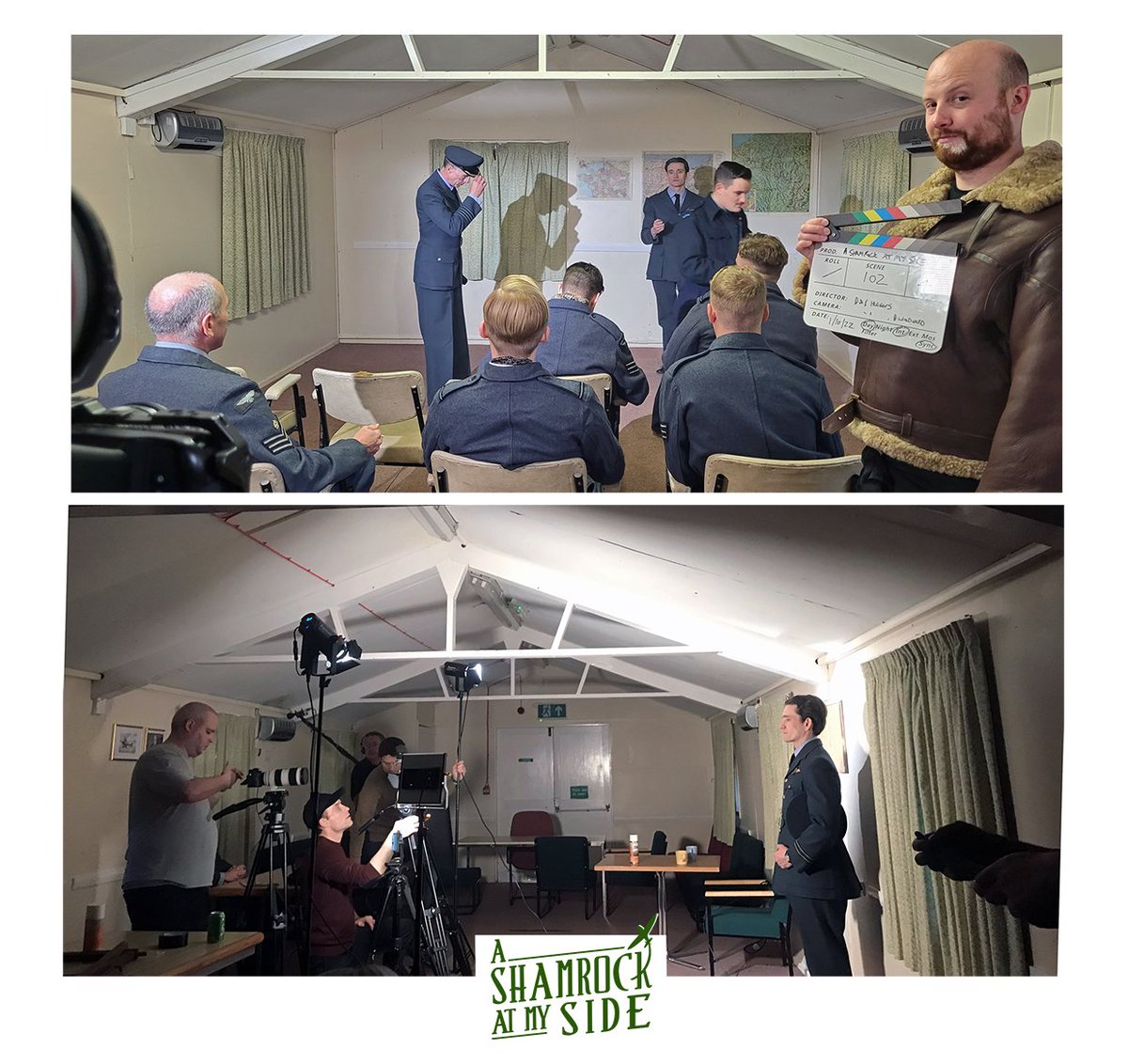pixelrev's tweet photo. More behind the scenes from A SHAMROCK AT MY SIDE. Many thanks to Peckwood Youth Centre for another great location!
@nigeldaveyfilms @JohnDaw24019466 @carlwharton 
#filming #filmmakers #onlocation #ww2 #spitfirepaddy #spitfirepaddymovie #movie https://t.co/UtQX89W0Ld