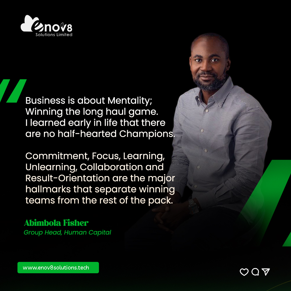 Enov8Solutions's tweet photo. We are always curious about what motivates successful men and women. So, we asked our Group head, Human Capital, for his secret success quote.

Cheers to a winning week!

#happynewweek #employeequote #successquote #workquote #team #successfulteams #businessquotes #enov8solutions https://t.co/Yb46EPvlCW
