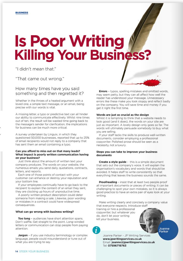 SallyDMarshall's tweet photo. Lots of people struggle with writing content.  Nothing worse than staring at a blank page and wondering what to write.  Or writing something which just doesn't sound right.  We've all been there!
Give Joanne a call and see how she can help
https://t.co/a033lRvSYS
@JPWritingServi1 https://t.co/YHuWxzYnte