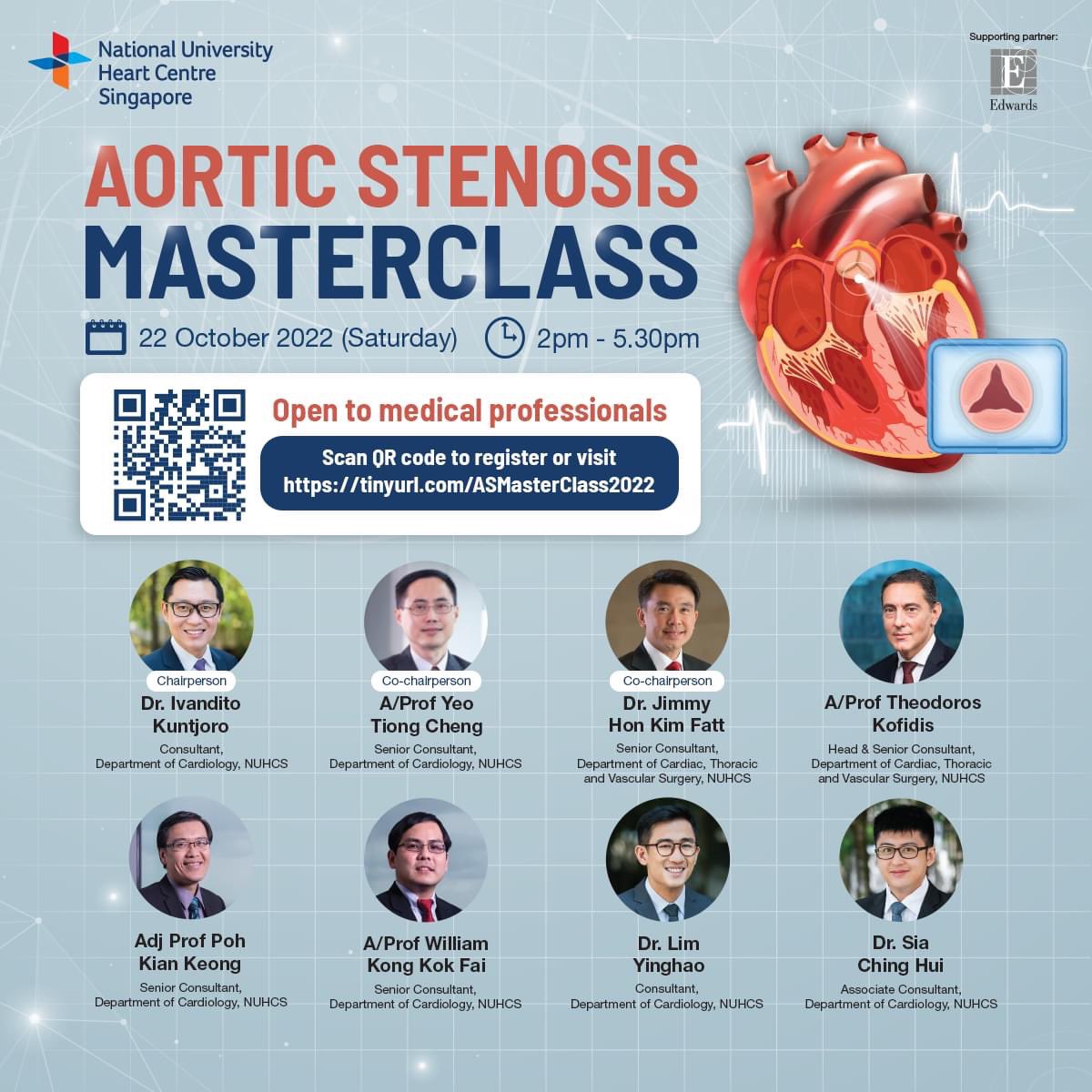 Ditongaje's tweet photo. Calling all health care professionals. Join us in our first edition of Aortic Stenosis Master Class. Learn about what is new in echo, CT, TEE and also in the field of TAVI and MIS AVR. Register here https://t.co/QFbcJZvpjX #apsic #nuhcs #apsic6 #tavi #tavr #aorticstenosis https://t.co/r6RLrgQP1w