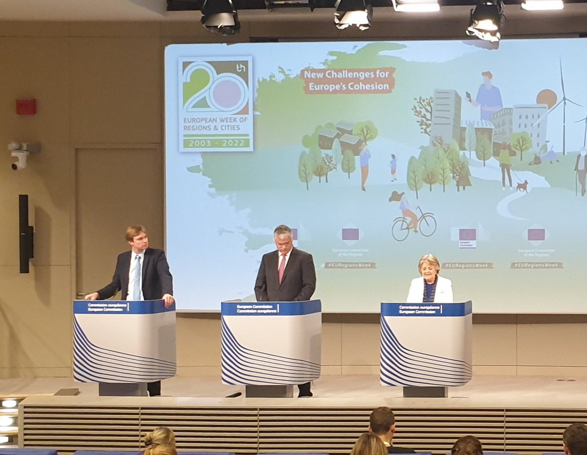 rtrovax's tweet photo. #ElisaFerreira, Commissioner Cohesion and Reforms e #VascoCardeiro, President European Committee of the Regions. Press conference of #EURegionsWeek. Legacoop c'è col progetto #EUFactor - for a cohesive, sustainable and fair Europe. #CohesionPolicy https://t.co/Z8LLiHiPfI
