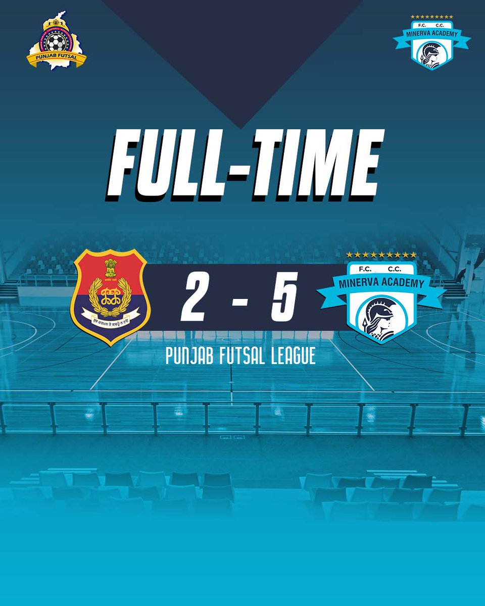 minervapunjabfc's tweet photo. 🚨 Full Time! 🕑 🚨
The Trophy is ours!! Minerva beat Punjab Police by a 5:2 margin to complete the triumph!
Champions of Punjab Futsal League! 🤩
#MAFC #DilmeinDilli #matchday #Warriors #GameOfFootball #DelhiPrimerLeague #football #TheFactory #IndianFootball #brothersinnorth https://t.co/0N6aPEYMXn