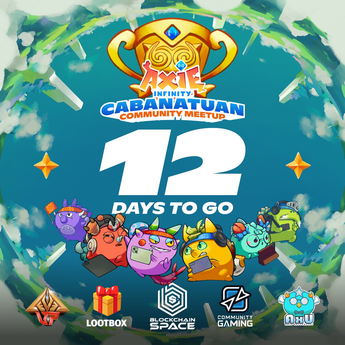 Just 12 DAYS to go until the greatest <a href="/axiephofficial/">Axie Infinity Philippines #AxieOrigins</a> tournament yet 🔥 ⚔️

Who's going to take home the grand prize? 🏆 👀 Make some noise for your guild!