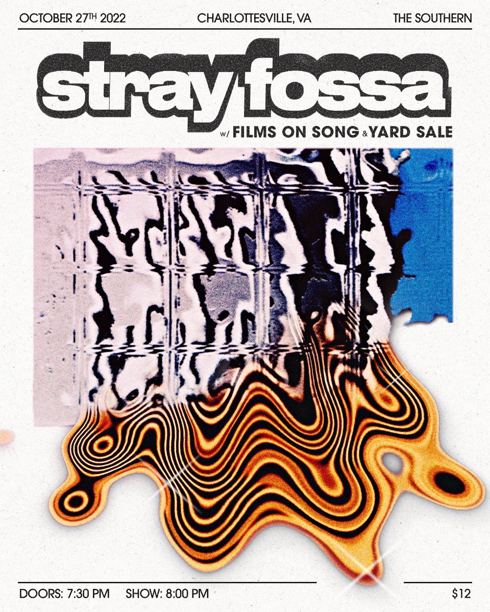 StrayFossa's tweet photo. charlottesville! we're back on 10.27 at @southern_cville tix here: https://t.co/gfRl5RYzci https://t.co/Q2NxdWxIOM