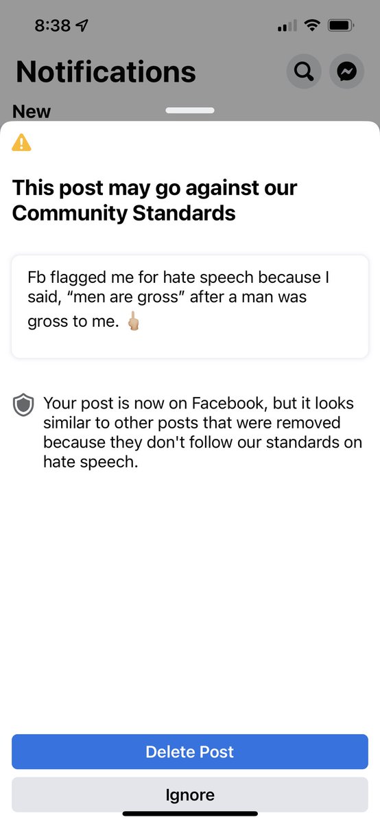 Lambytoes's tweet photo. So, is FB run by incels or something? Someone is really butthurt that I keep saying men are gross. 😂 #fbproblems #menaregross #isaidwhatisaid https://t.co/RJzlxXy4wM