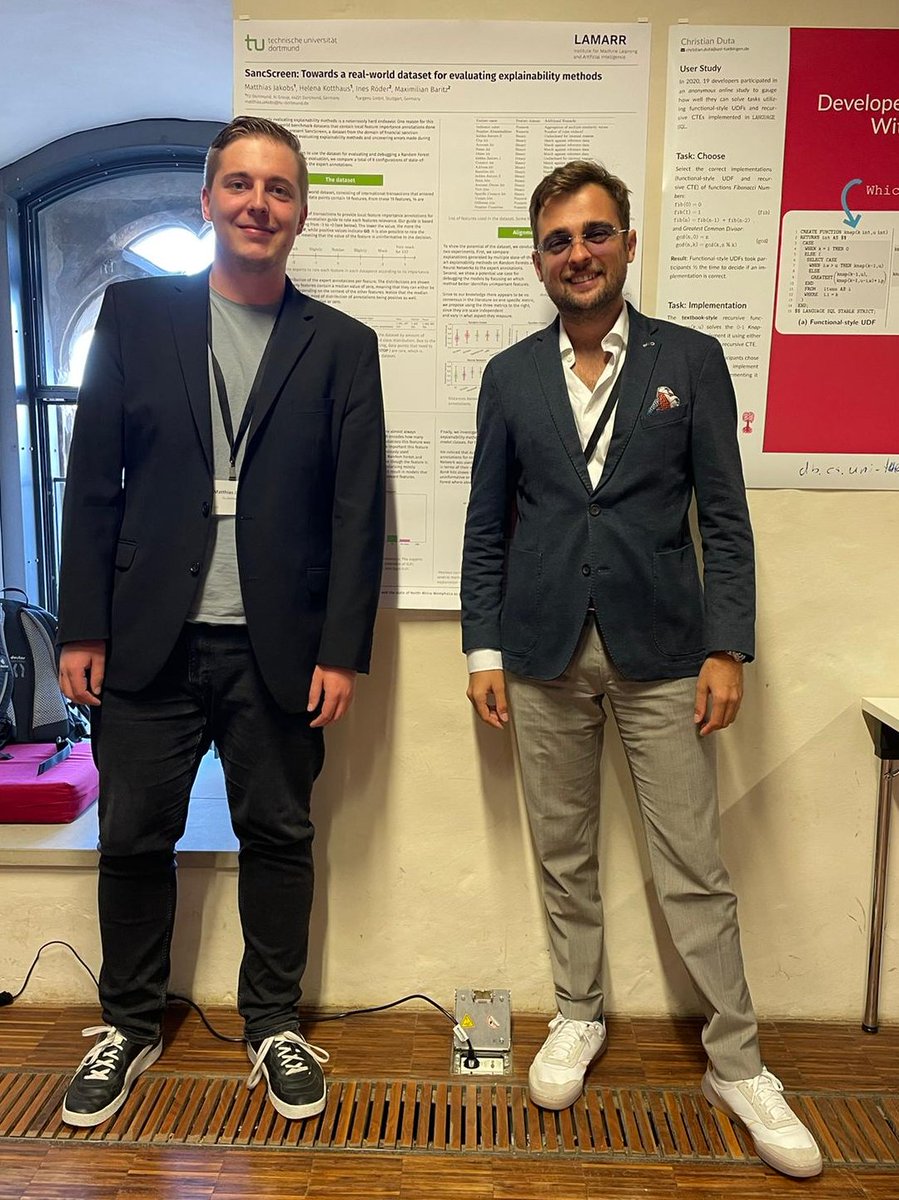 LamarrInstitute's tweet photo. At #LWDA2022, Lamarr researcher @matthiasJakobs (@TU_Dortmund), together with targens GmbH, presented a quantitive evaluation #benchmark for #explainableAI methods. It allows i.a. for the quantification of explanations generated in the context of #SanctionScreening. 💡#XAI https://t.co/pYXHHhsAeY