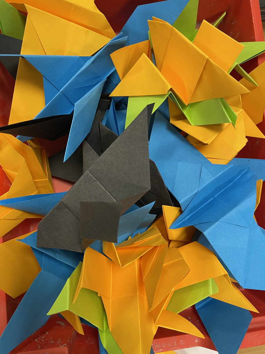 Year 8 origami birds #MentalHealthDay  #msj