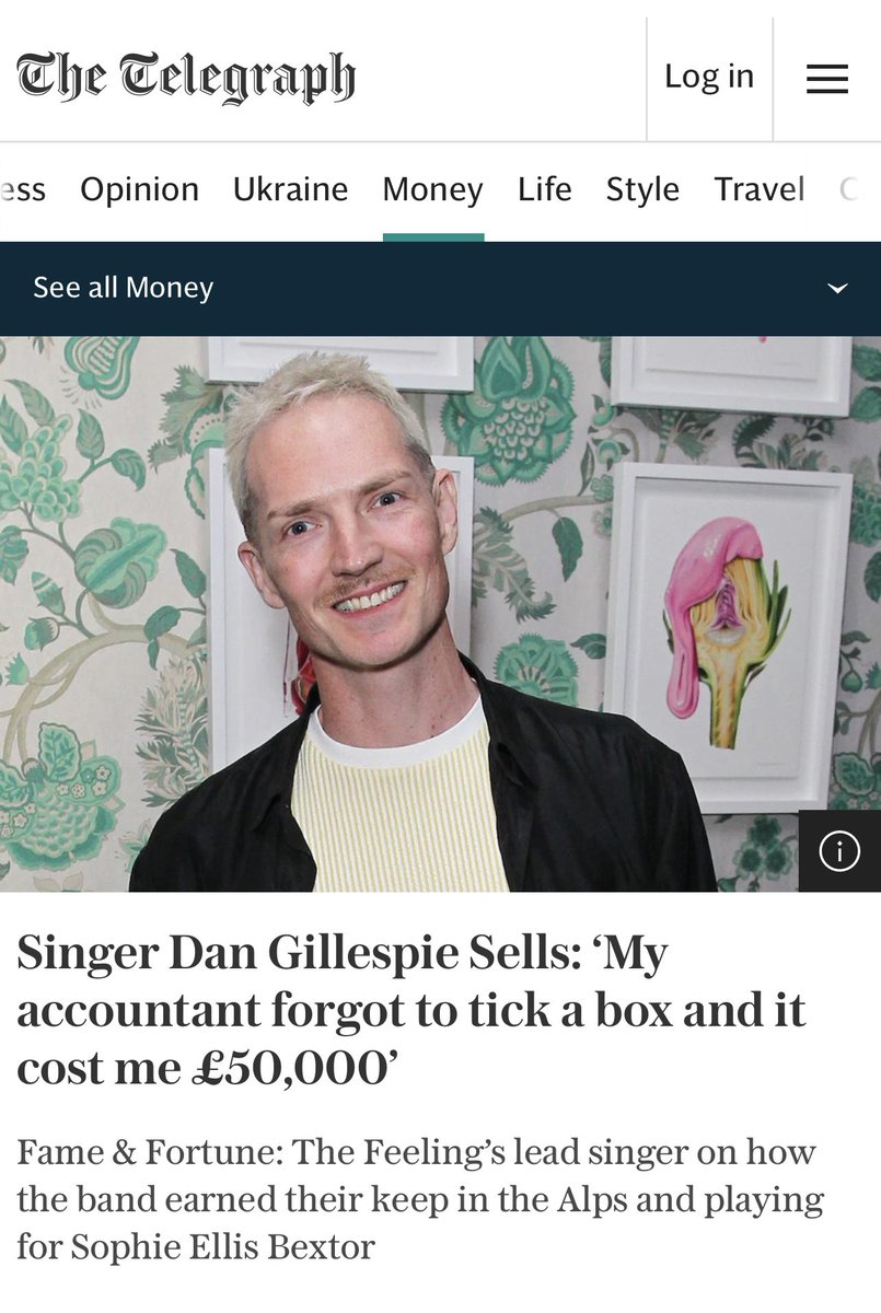 Sorry about the headline <a href="/DanGSells/">Dan Gillespie Sells</a> but cool to see the #SlimeSeries ‘Artichoke Pink’ in the background <a href="/Telegraph/">The Telegraph</a> <a href="/thefeeling/">The Feeling</a>