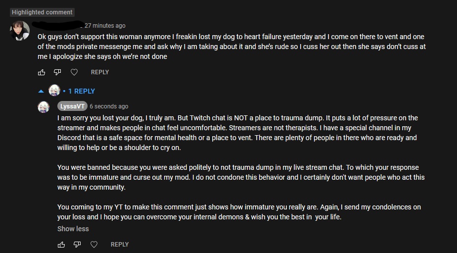 Twitch 👏 streamers  👏 aren't  👏 therapists

Don't trauma dump. Don't curse out mods. Don't go to YT to tell people not to support a streamer after you were warned &amp; then banned.

Jimbus crimbus.