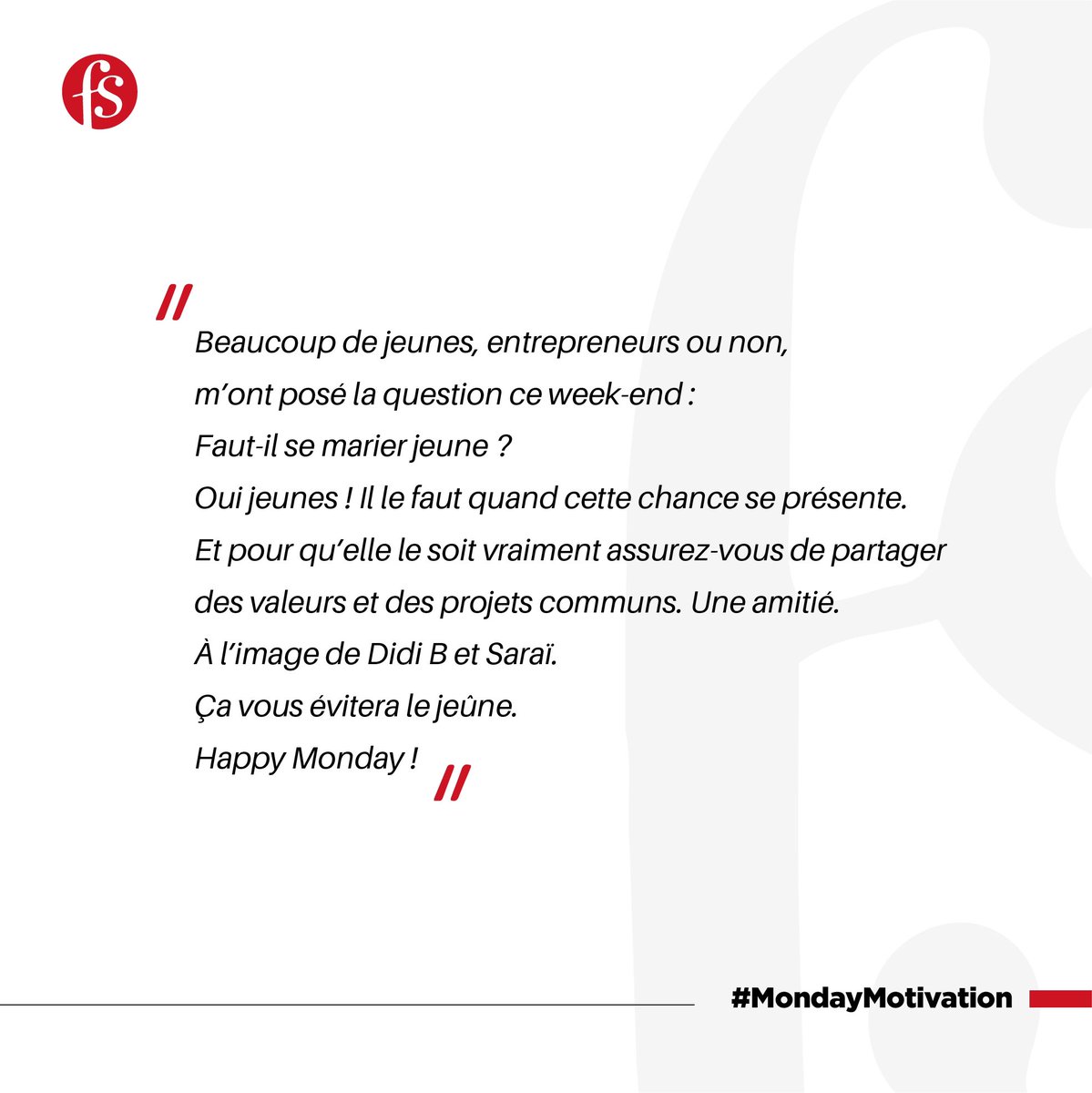 FabriceSawegnon's tweet photo. Happy monday et bonne semaine à tous 🙏🏾

#avecLeCoeur #Mondaymotivation https://t.co/5VEw40fAqh