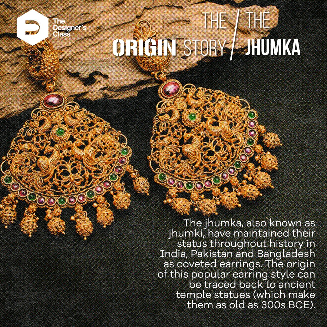 DesignersClass's tweet image. Jumkas are a popular girl's accessory, but did you know their history?
We've got you covered; here's how jumkas got their start.
Keep an eye out for more fascinating origin stories.

#TDC #TheDesignersClass #OriginStory #Jumkas #Jumki #JewelleryDesign #DesignEverywhere