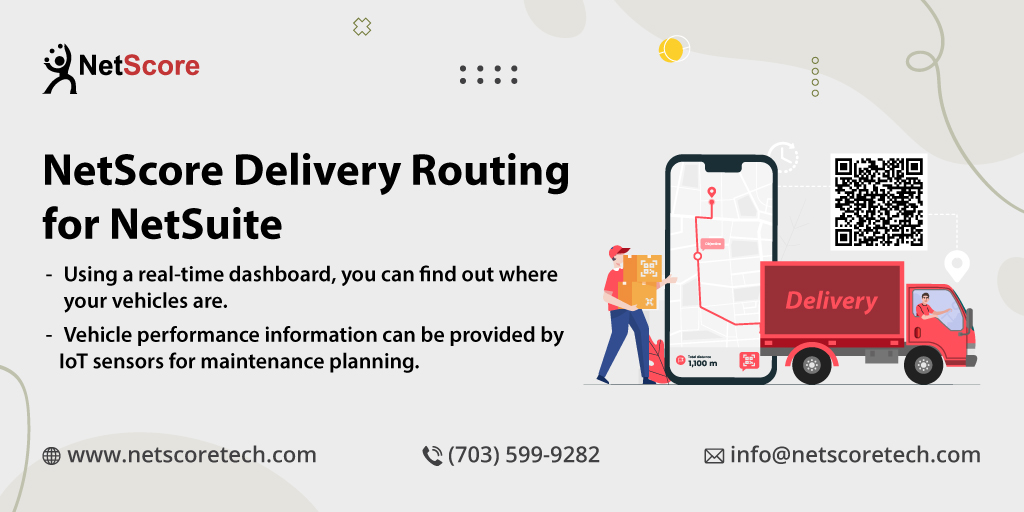 NetScoreTech's tweet image. With NetScore #DeliveryRouting for #NetSuite, orders are organized into #deliveryroutes and then assigned to drivers via mobile devices. Here, you can monitor your vehicle&apos;s location in real-time using a dashboard. 
Brochure: bit.ly/3rIQwMR

 #deliveryroutingsoftware