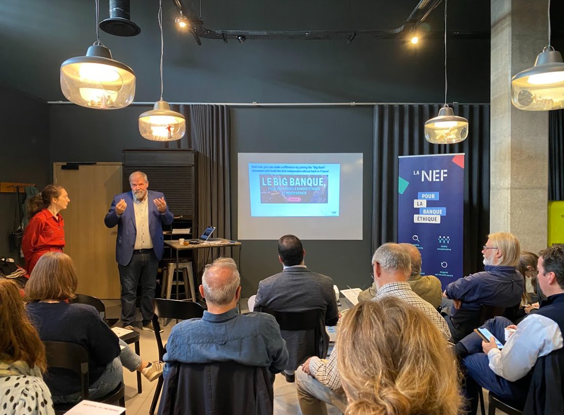 laNef_'s tweet photo. [#FEBEA] Retour en images sur la journée de vendredi avec la @FEBEAethicalfin ou nous avons pu présenter notre campagne #BIGBANQUE aux différentes structures de la FEBEA ! 💥

#banqueethique #finance https://t.co/sJGqKtl1Mp
