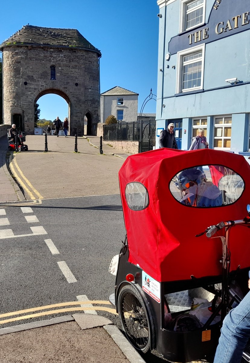 Its been the most beautiful day to get out and about Monmouth on our Trishaw today! Volunteers and our passenger all had a wonderful time. <a href="/bridges_centre/">Bridges Centre</a>