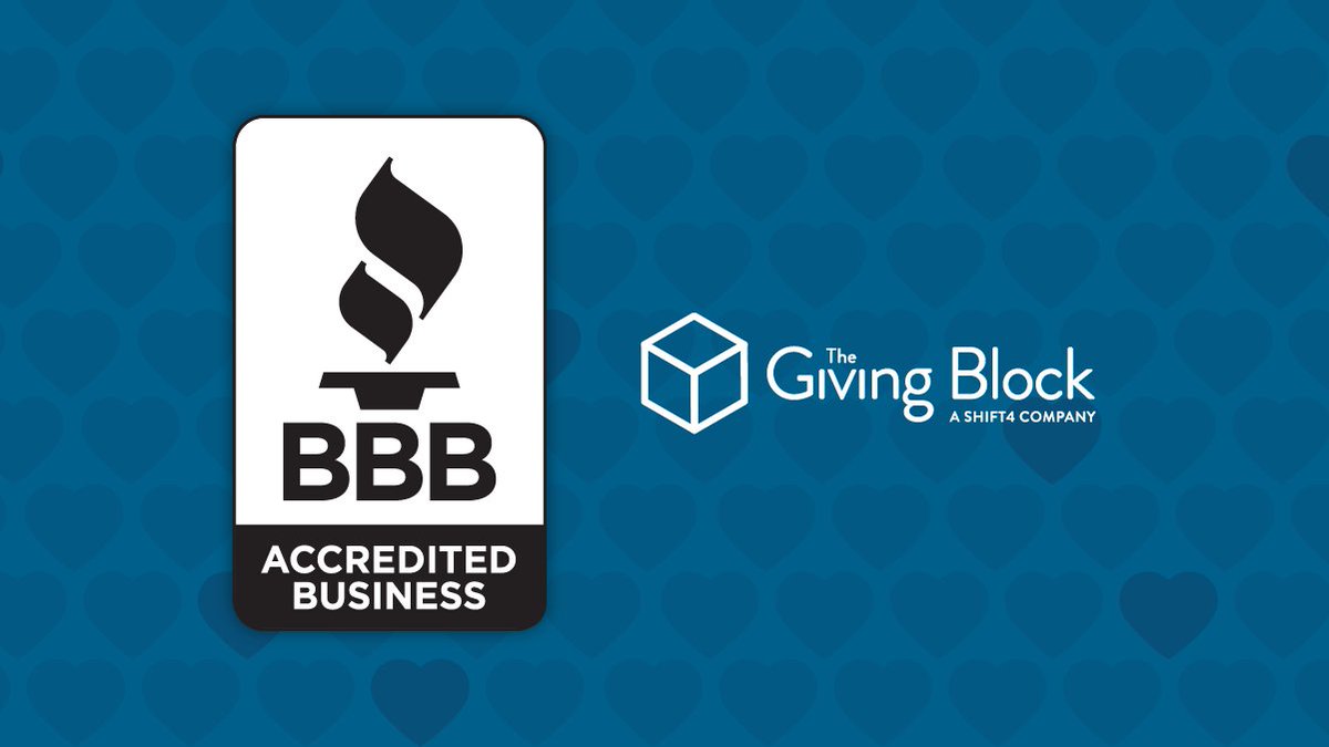 TheGivingBlock's tweet photo. We’re excited to share that we’ve been accredited by Better Business Bureau, which sets the standard for ethical, safe and trusted business practices within North America. https://t.co/BBw55xEXdg