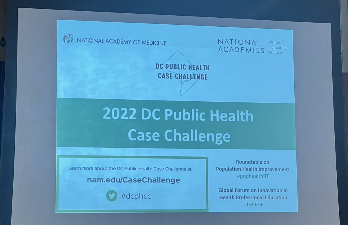 Excited to be back <a href="/theNASEM/">National Academies</a> for the 2022 DC Public Health Case Challenge #dcphcc as faculty advisory to <a href="/USUhealthsci/">Uniformed Services University</a> team participating <a href="/usufamilymed/">USU Family Medicine</a>